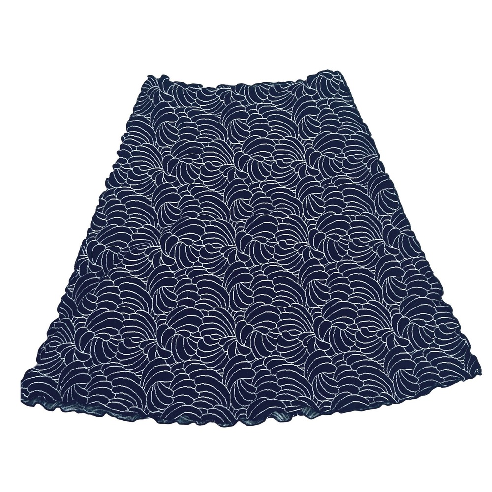 HAYSTACKS black white floral texture minimalist stretch A line skirt polyamide S